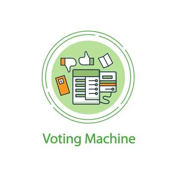 Voting machine concept line icon Illustrazione stock