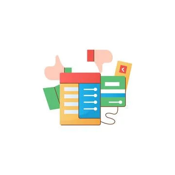 Voting machine flat icon Illustrazione stock