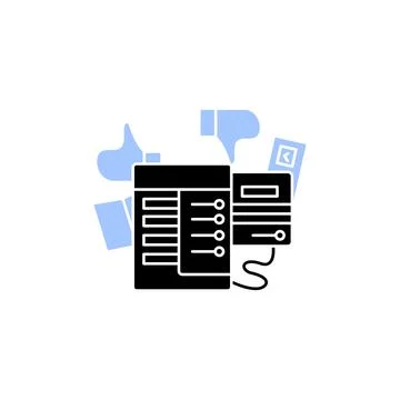 Voting machine glyph icon Illustrazione stock