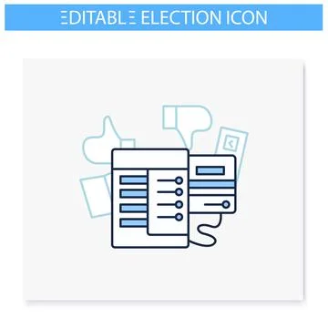 Voting machine line icon Illustrazione stock