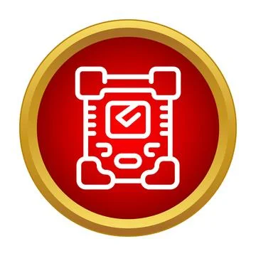 Voting machine showing marked ballot in gold button Stock Illustration