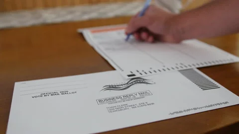 Voting By Mail with Ballot at Home Stock Footage