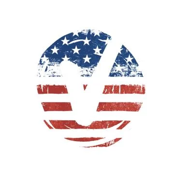 Voting mark. American lag background. Vote grunge vector symbol. Voting desig Stock Illustration