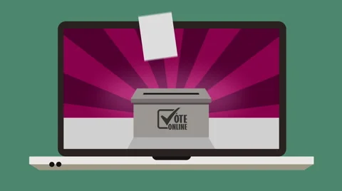 Voting Online with a Laptop Computer Video stock 60702484