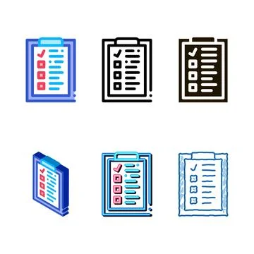 Voting pack sheet icon vector outline Stock Illustration