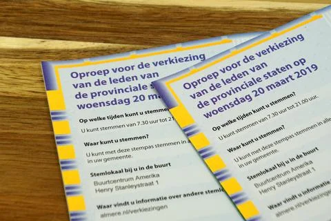 Voting passes for the Dutch Provincial election Stock Photos