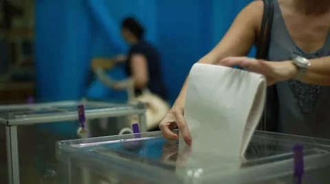 Voting at the polling station. Stock Footage 38670975