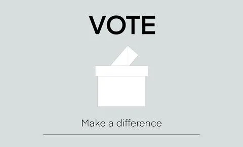 Voting process and the importance of participation, ballot box graphic Stock Illustration