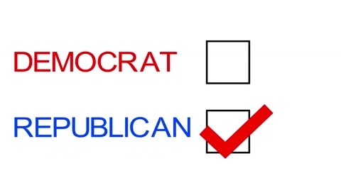 Voting republican tick, check mark on the ballot Stock Footage 62184214