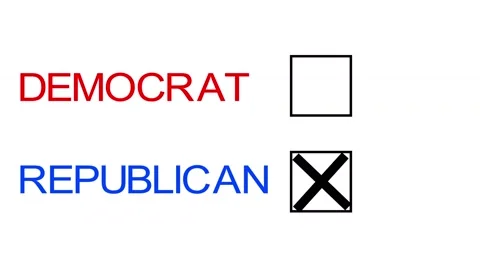 Voting republican X, cross mark on the ballot Stock Footage 62184294