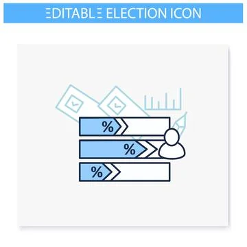 Voting results line icon Stock Illustration