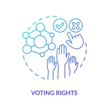 Voting rights blue gradient concept icon Stock Illustration