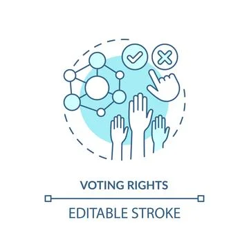 Voting rights turquoise concept icon Stock Illustration