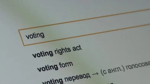 VOTING search query in browser - Macro Stock Footage 75148036