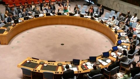 Voting In Security Council Chamber United Nations Headquarters Vidéo 84310706