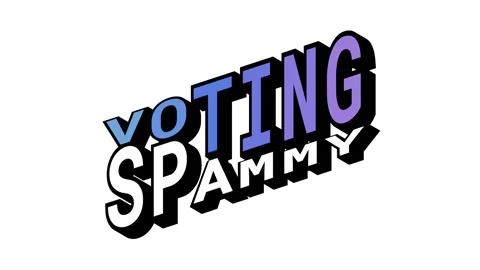 VOTING vs SPAMMY, 3D Text Animation in Isometric View with Opposite Word Motion Stock Footage 314264197