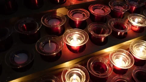 Votive candles Stock Footage 275251161