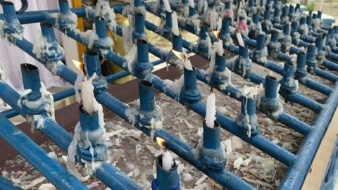 Votive Candles in Philippines Stock Footage 146760048