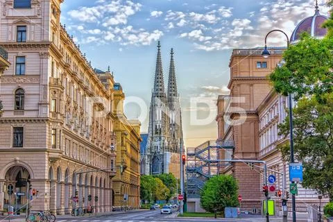 The Votivkirche in the centre of Vienna, Austria Stock Photos