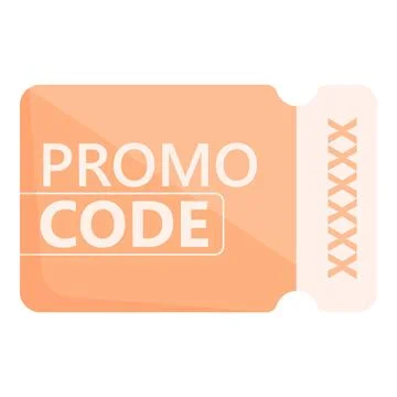 Voucher code icon cartoon vector. Promo discount Stock Illustration