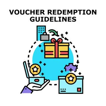 Voucher redemption guidelines for loyalty program gift exchange Illustration