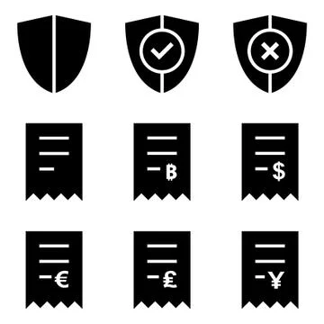 Voucher Security Glyphs Stock Illustration