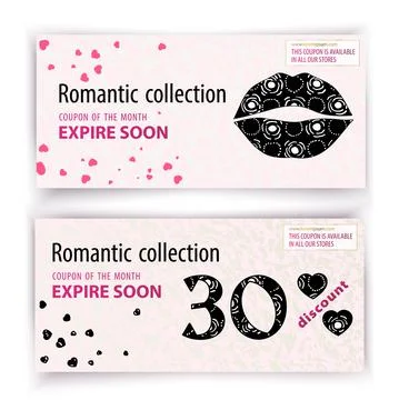 Voucher template. Value 30 percent discount in department stores, sale for Stock Illustration