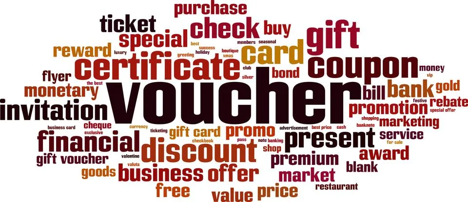 Voucher word cloud Stock Illustration