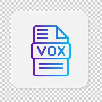 Vox audio document file type flat icons. extension, format, archive, type. .. Stock Illustration