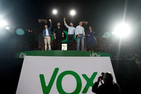 Vox party's pre-campaign event in Madrid, Spain - 06 Oct 2019 Stock Photos