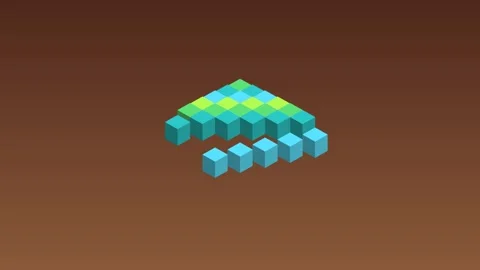 Voxel blocks building up seamless looping background 4K Stock Footage 337118905