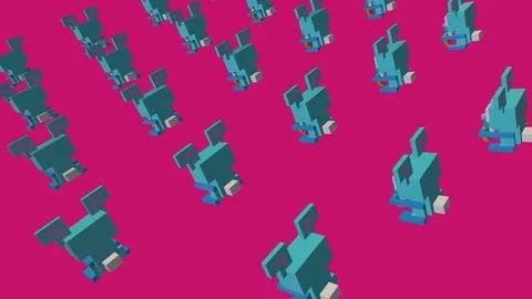 Voxel Bunny -  ANIMATED BACKGROUND Stock Footage 77571568