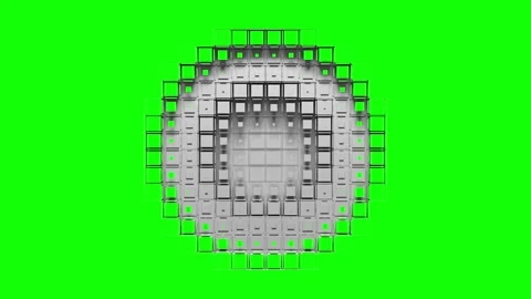 Voxel circular hole on chroma key Stock Footage 196243473