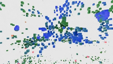 Voxel Firework Animation Alpha Stock Footage 276391871