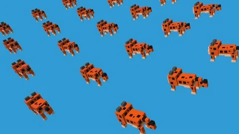 Voxel Jaguar -  ANIMATED BACKGROUND Stock Footage 77571575