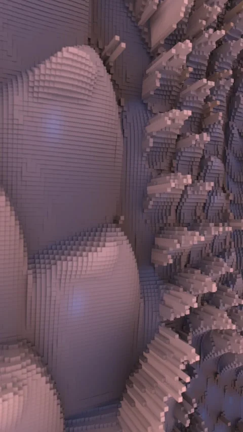 Voxel Spires in Abstract Motion Stock Footage 303595626