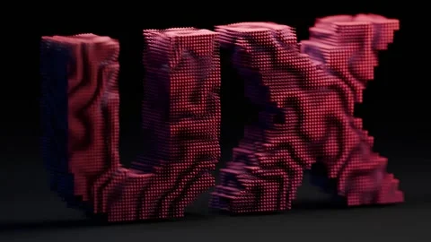 Voxel-style animation featuring the letters "UX" Stock Footage 312281456
