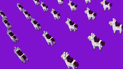Voxel Unicorn - ANIMATED BACKGROUND Stock Footage 77571593