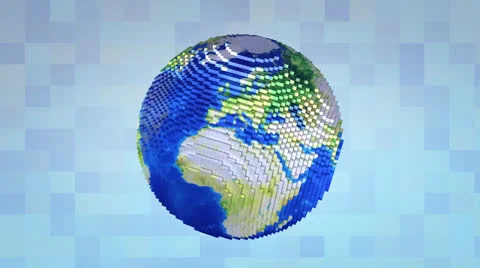 Voxelize earth, pixel, boxy, background. Stock Footage 24810361