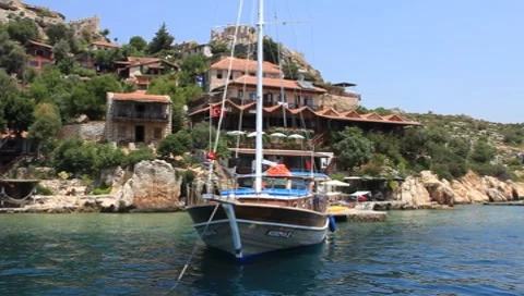 Voyage. Turkey, Kekova-Simena Region (Apollonia), Western Taurus Stock Footage
