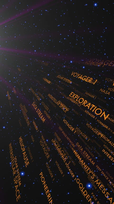Voyager 1 Interstellar Mission Deep Space Data Stream Vídeo Stock 331695480