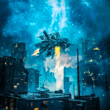 Voyager by night Illustrazione stock