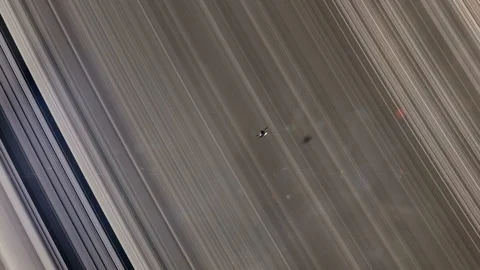 Voyager Probe at Saturn's Rings 2 Stock Footage