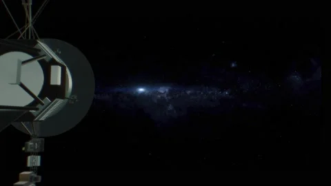 Voyager Space probe on starry background. Stock Footage 144276458