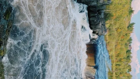 Voytsky padun waterfall in autumn.  Stock Footage 256790448