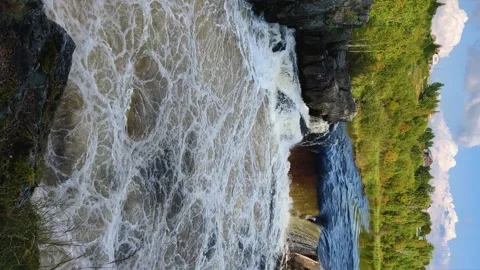 Voytsky padun waterfall in autumn.  Stock Footage 256791149