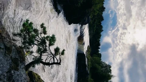Voytsky padun waterfall in autumn.  Stock Footage 260070159