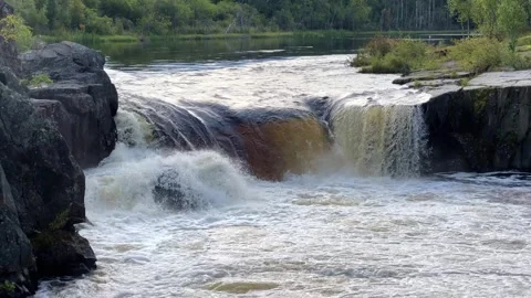 Voytsky padun waterfall in autumn.  Stock Footage 260238637