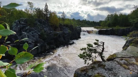 Voytsky padun waterfall in autumn.  Stock Footage 260713958
