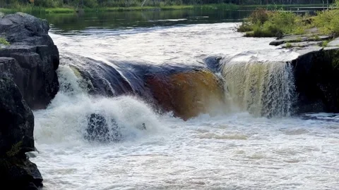 Voytsky padun waterfall in autumn.  Stock Footage 262308947